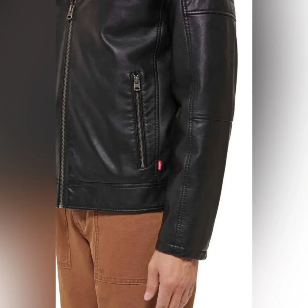 ❤️‍🔥Firm Price❤️‍🔥 Levi's faux leather hooded moto racer jacket - Picture 9 of 16